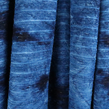 Load image into Gallery viewer, 58/60" Tie-Dyed Blue Polyester/Spandex Knit Hukuro Fabric with Stripes by the Yard
