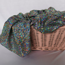 Load image into Gallery viewer, 52" Cuttable Width, 200GSM, 2-Way Stretch Metallic Nylon/Polyester/Spandex with Silver Hologram Sequins Knit Fabric by the Yard