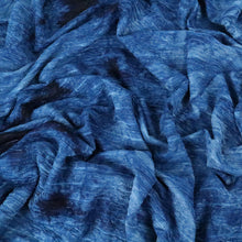 Load image into Gallery viewer, 58/60" Tie-Dyed Blue Polyester/Spandex Knit Hukuro Fabric with Stripes by the Yard