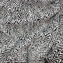 Load image into Gallery viewer, 52/54" Black and White Herringbone Pattern Cotton/Polyester/Spandex Knit Jacquard Fabric by the Yard