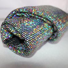 Load image into Gallery viewer, 52" Cuttable Width, 200GSM, 2-Way Stretch Metallic Nylon/Polyester/Spandex with Silver Hologram Sequins Knit Fabric by the Yard