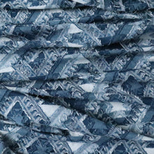 Load image into Gallery viewer, Blue Diamond Patterned Terry Rayon Clip Jacquard