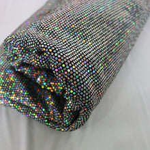 Load image into Gallery viewer, 52" Cuttable Width, 200GSM, 2-Way Stretch Metallic Nylon/Polyester/Spandex with Silver Hologram Sequins Knit Fabric by the Yard