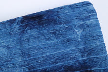 Load image into Gallery viewer, 58/60" Tie-Dyed Blue Polyester/Spandex Knit Hukuro Fabric with Stripes by the Yard