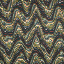 Load image into Gallery viewer, 60" Brown-emerald wave design Single Span Jacquard Printed Fabric by the Yard
