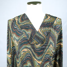 Load image into Gallery viewer, 60" Brown-emerald wave design Single Span Jacquard Printed Fabric by the Yard