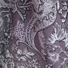 Load image into Gallery viewer, Purple Floral Nylon/Metallic/Spandex Knit Fabric with Puff by the Yard, 58-60" Wide