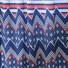 Load image into Gallery viewer, 58-60" Blue-Red Chevron Polyester/Spandex ITY Knit Jersey Fabric with Puff by the Yard