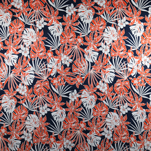 Load image into Gallery viewer, Orange and White Palm Trees with Puff Lining on Navy Background