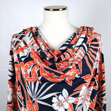 Load image into Gallery viewer, Orange and White Palm Trees with Puff Lining on Navy Background