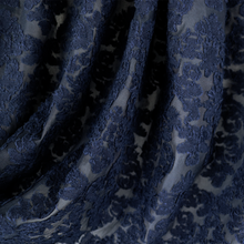Load image into Gallery viewer, Navy & Black Floral Patterned Cotton/Poly Span Jacquard
