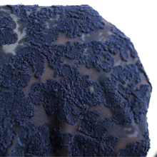 Load image into Gallery viewer, Navy & Black Floral Patterned Cotton/Poly Span Jacquard