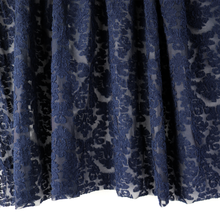 Load image into Gallery viewer, Navy & Black Floral Patterned Cotton/Poly Span Jacquard