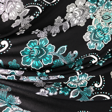 Load image into Gallery viewer, 58/60" 200GSM 4 Color Flowers with Black Background ITY Knit Jersey Fabric with Puff by the Yard