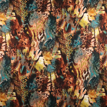 Load image into Gallery viewer, 58/60" Brown-Emerald Fur design Single Spandex Knit Jacquard Printed Fabric by the Yard