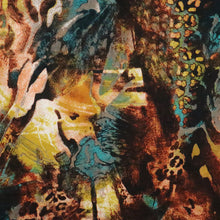 Load image into Gallery viewer, 58/60" Brown-Emerald Fur design Single Spandex Knit Jacquard Printed Fabric by the Yard