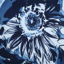 Load image into Gallery viewer, 58/60" 185GSM Navy-Blue Flower Printed Polyester/Spandex Stretchy Embroidered Knit Jacquard Fabric by the Yard