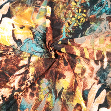 Load image into Gallery viewer, 58/60" Brown-Emerald Fur design Single Spandex Knit Jacquard Printed Fabric by the Yard