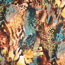Load image into Gallery viewer, 58/60" Brown-Emerald Fur design Single Spandex Knit Jacquard Printed Fabric by the Yard