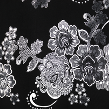 Load image into Gallery viewer, 58/60" 200GSM 4 Color Flowers with Black Background ITY Knit Jersey Fabric with Puff by the Yard