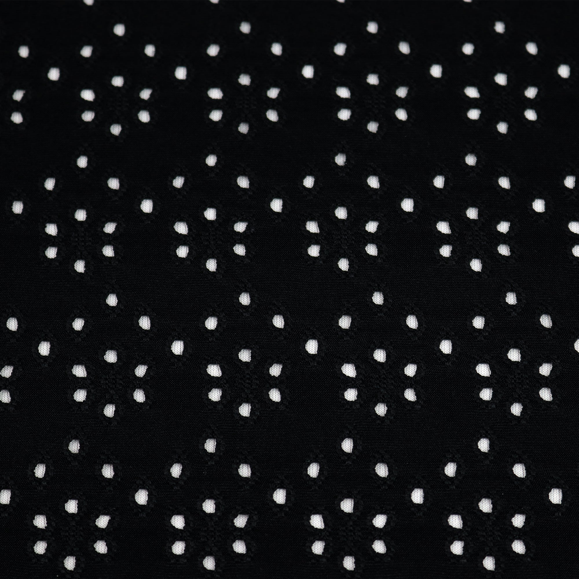 Dot Knits Lace Fabric- Lace PrtD348 Black-White Dot - Fabrics by