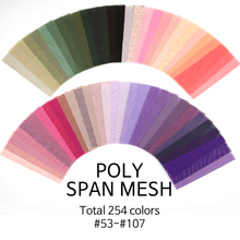 Load image into Gallery viewer, Color #53-#107(Total 254 Colors) 46/48&quot; 75GSM DTY(Draw Textured Yarn) Polyester/Spandex 2-way Mesh Fabric by the Yard
