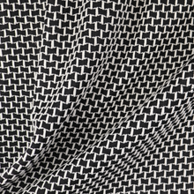 Load image into Gallery viewer, Black-Ivory Cotton Poly Span Jacquard Fabric by the Yard
