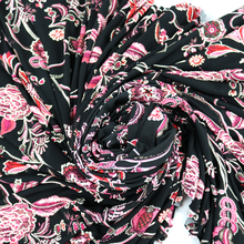 Load image into Gallery viewer, 58/60&quot; 200GSM Pink Flower Patterned Venezia Knit Stretchy Fabric with Puff by the Yard

