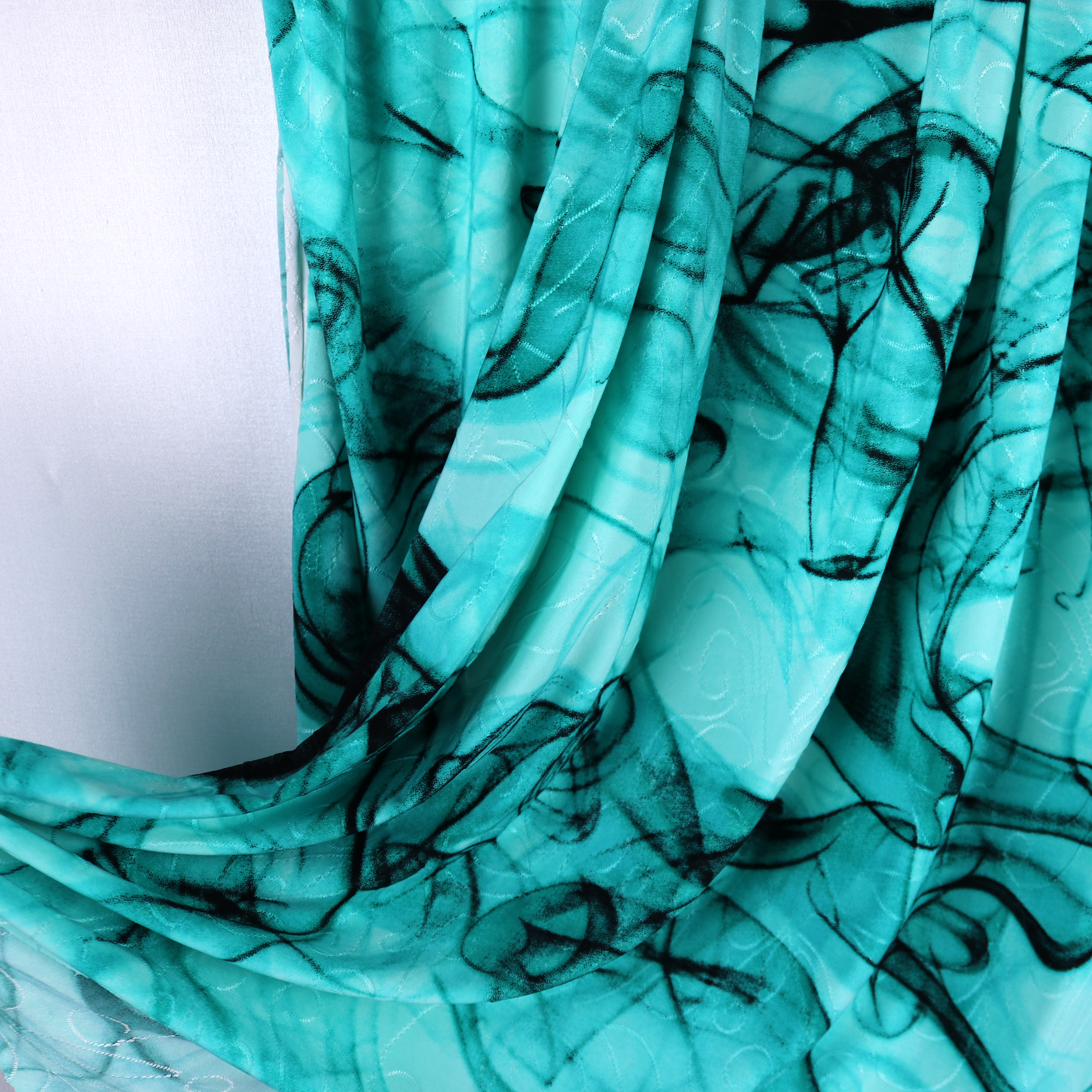Yigao Textile Polyester Spandex Silk Wadding Knitted Leaf Jacquard