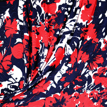 Load image into Gallery viewer, 58/60&quot; 185GSM Red Flower Printed Polyester/Single Spandex Knit with Jacquard Fabric by the Yard
