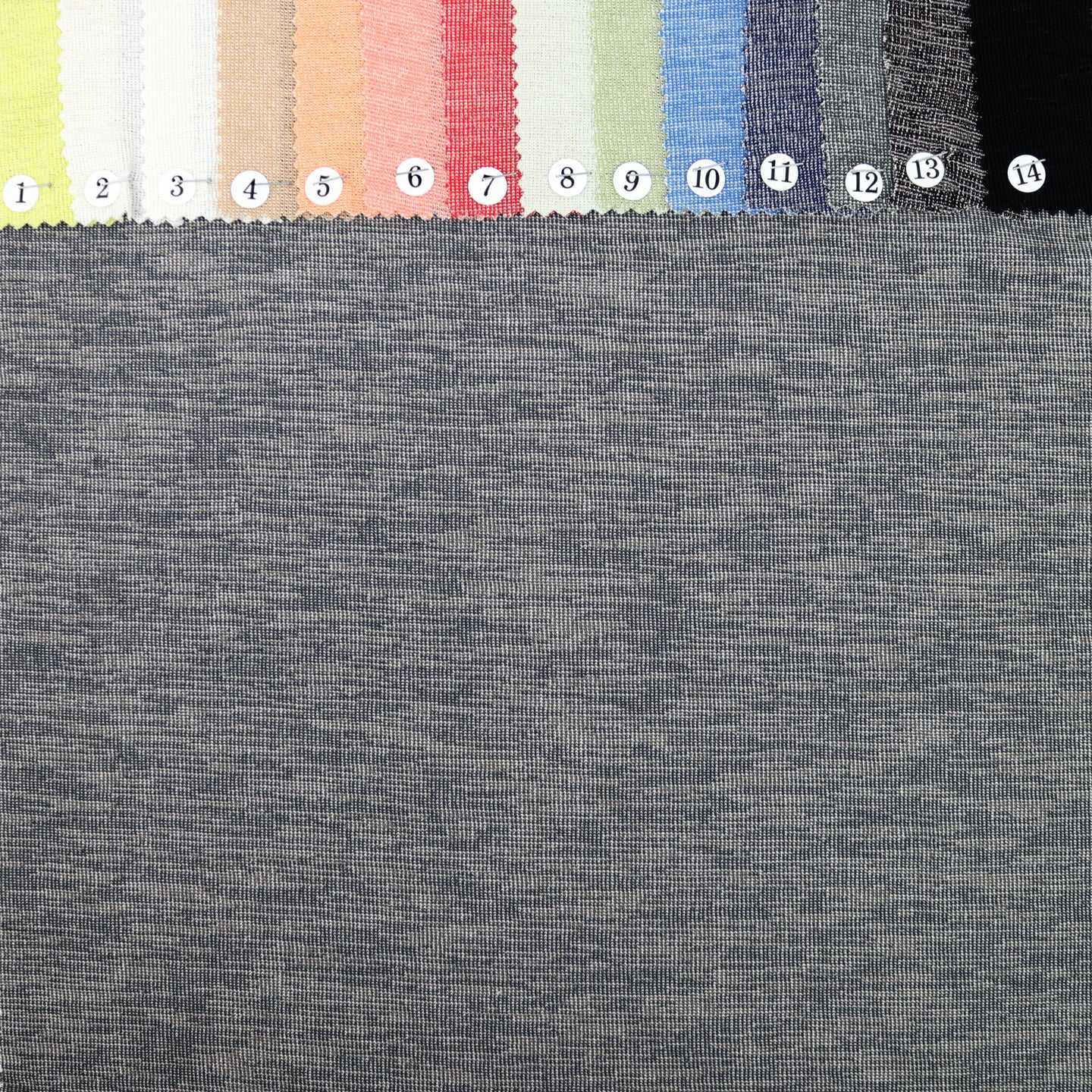 French Terry Polyester Rayon Spandex Fabric / Heather Charcoal / Sold By  The Yard