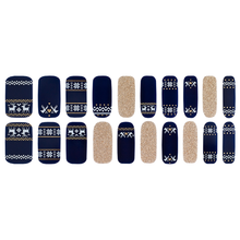 Load image into Gallery viewer, Zipkok® Gel Nail Strips - Russian Navy Nordic Knit
