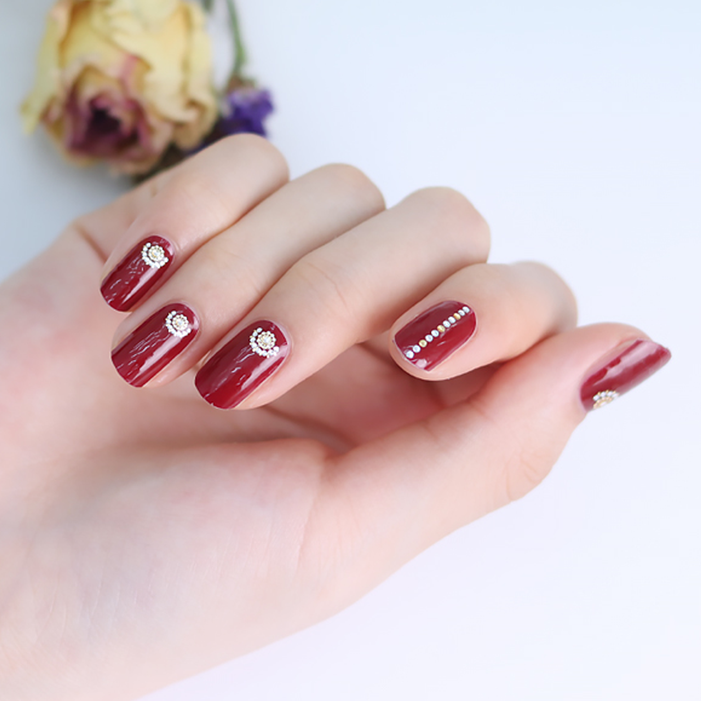 Zipkok® Gel Nail Strips - Winter Red Sunset