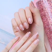 Load image into Gallery viewer, Zipkok® Gel Nail Strips - Glitter Gold Pink
