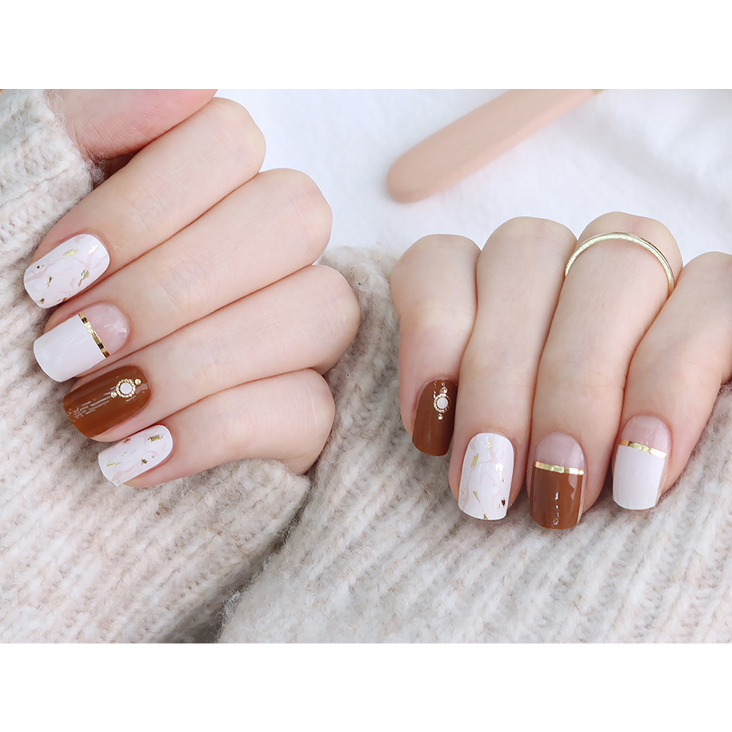 Zipkok® Gel Nail Strips - Deepolive Marble