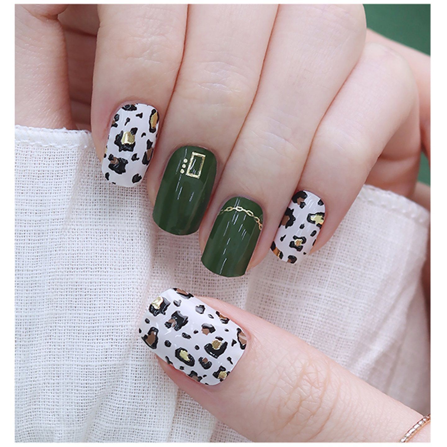 Zipkok® Gel Nail Strips - Edengreen Leopard