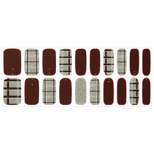 Load image into Gallery viewer, Zipkok® Gel Nail Strips - Burgundy Velvet Check

