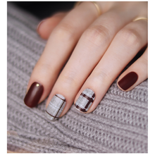 Load image into Gallery viewer, Zipkok® Gel Nail Strips - Burgundy Velvet Check
