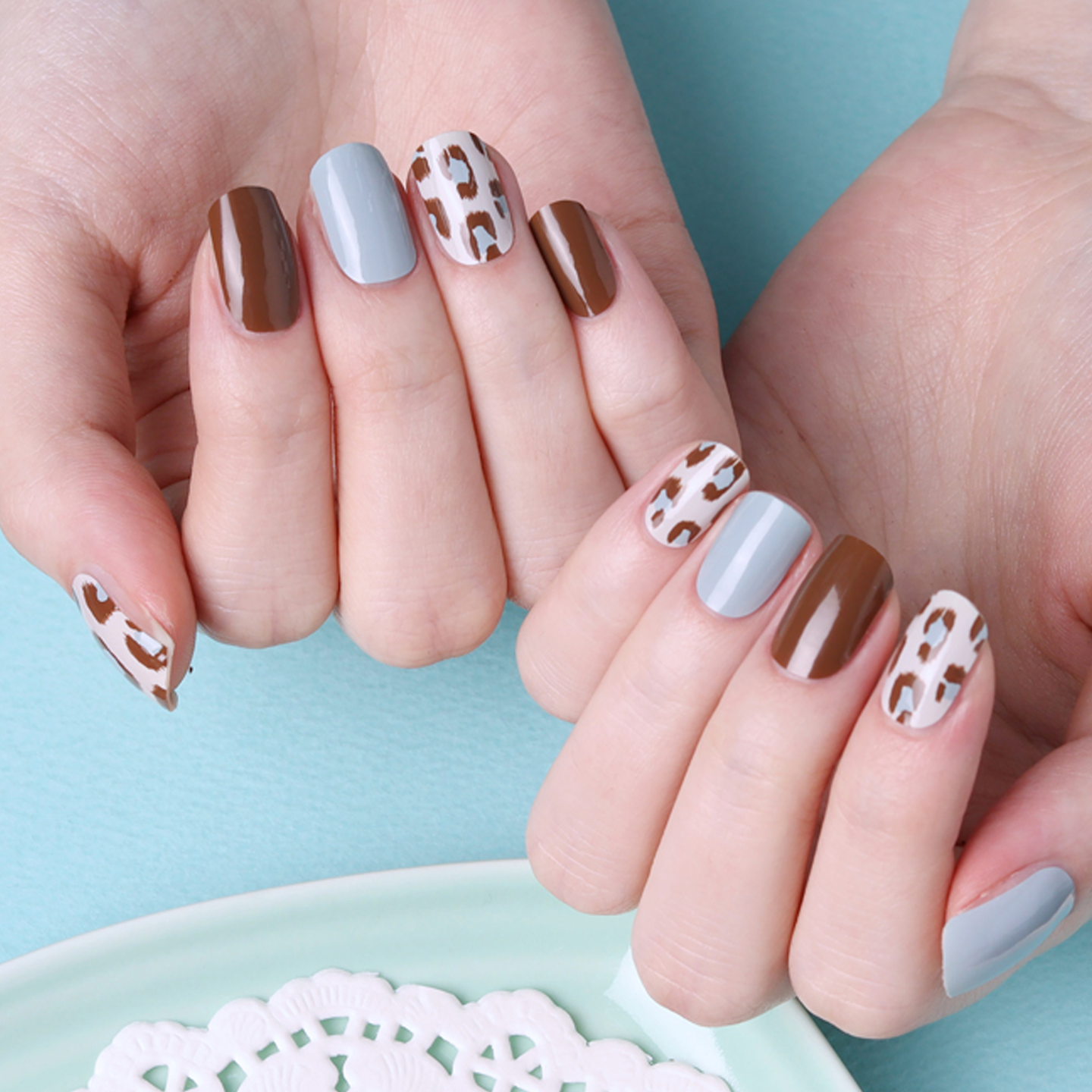 Zipkok® Gel Nail Strips - Mintchocolate Leopard