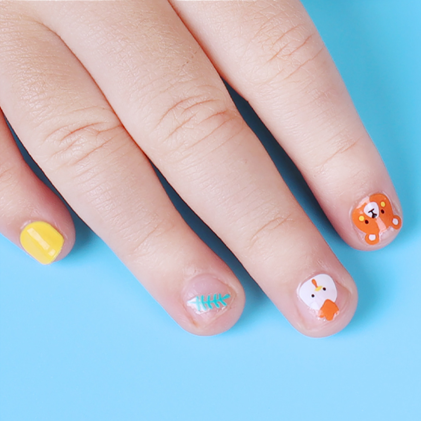 Zipkok® Mini Gel Nail Strips for Kids - Colorful Animal Friends
