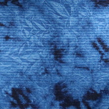 Load image into Gallery viewer, 58/60&quot; Tie-Dyed Blue Polyester/Spandex Knit Hukuro Fabric with Stripes by the Yard
