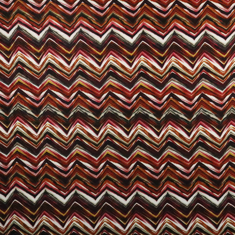 Brown-multi Zigzag Pattern Fabric