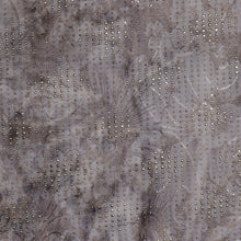 Load image into Gallery viewer, Taupe Flower Pattern Tied-Dyed Fabric with Gold Dew-Drops
