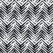 Load image into Gallery viewer, Black and White Zig Zag Arrow Patterned Cotton Poly Span Jacquard
