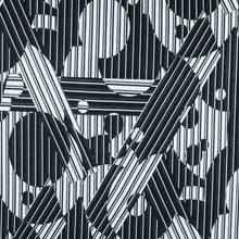 Load image into Gallery viewer, 58-60&quot; 185GSM Black/White Geometric Stripe Pattern Polyester/Spandex Knit Jacquard Fabric by the Yard
