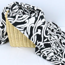 Load image into Gallery viewer, Black-Ivory Royal Patterned Fabric
