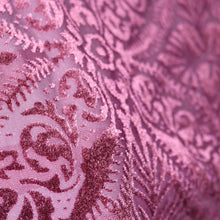 Load image into Gallery viewer, 58/60&quot; 115GSM Purple Wine Burn-Out Velvet Stretchy Sheer Fabric by the Yard
