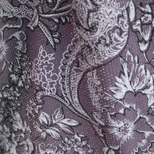 Load image into Gallery viewer, Purple Floral Nylon/Metallic/Spandex Knit Fabric with Puff by the Yard, 58-60&quot; Wide
