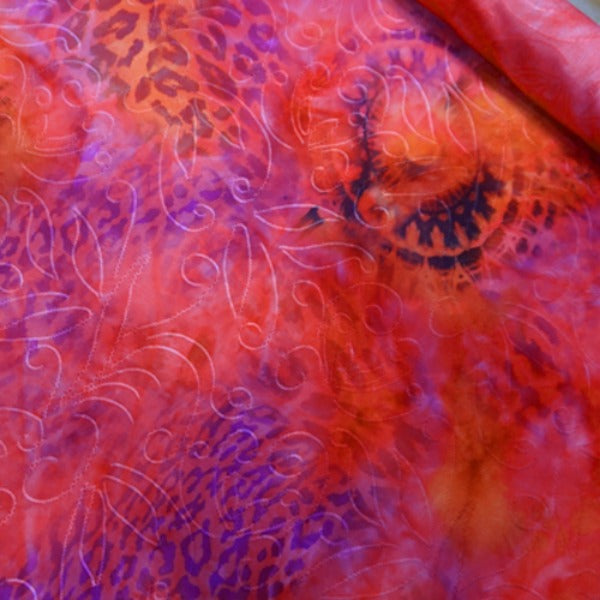 Purple-Red Leopard Tie-Dyed Fabric