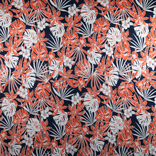 Load image into Gallery viewer, Orange and White Palm Trees with Puff Lining on Navy Background
